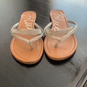 Gem studded flip flops